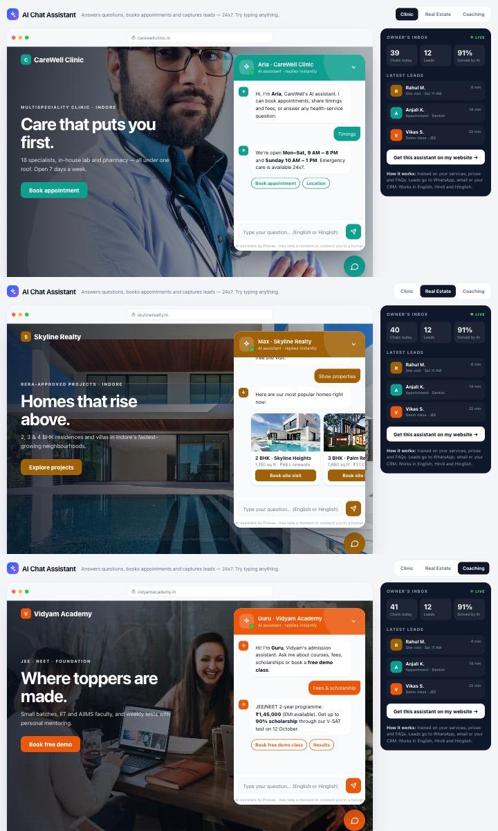 AI Chat Assistant website design preview