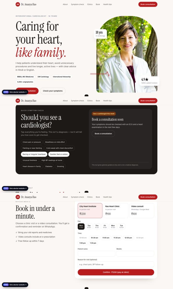 Doctor Personal Site website design preview