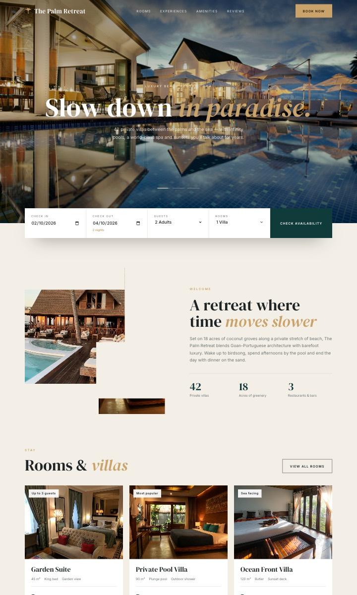 Hotel & Resort website design preview