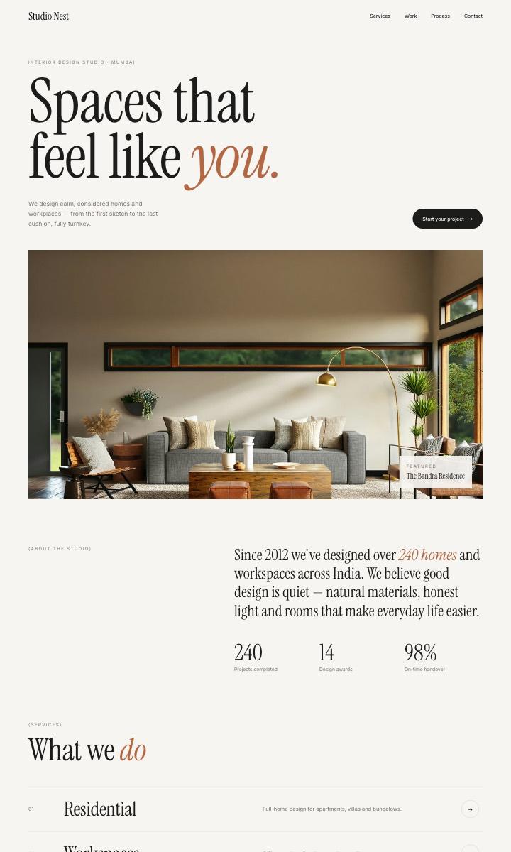 Interior Designer website design preview