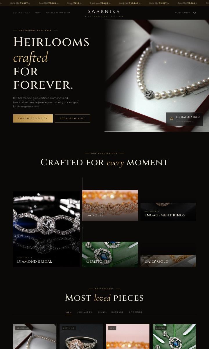 Jewellery Store website design preview