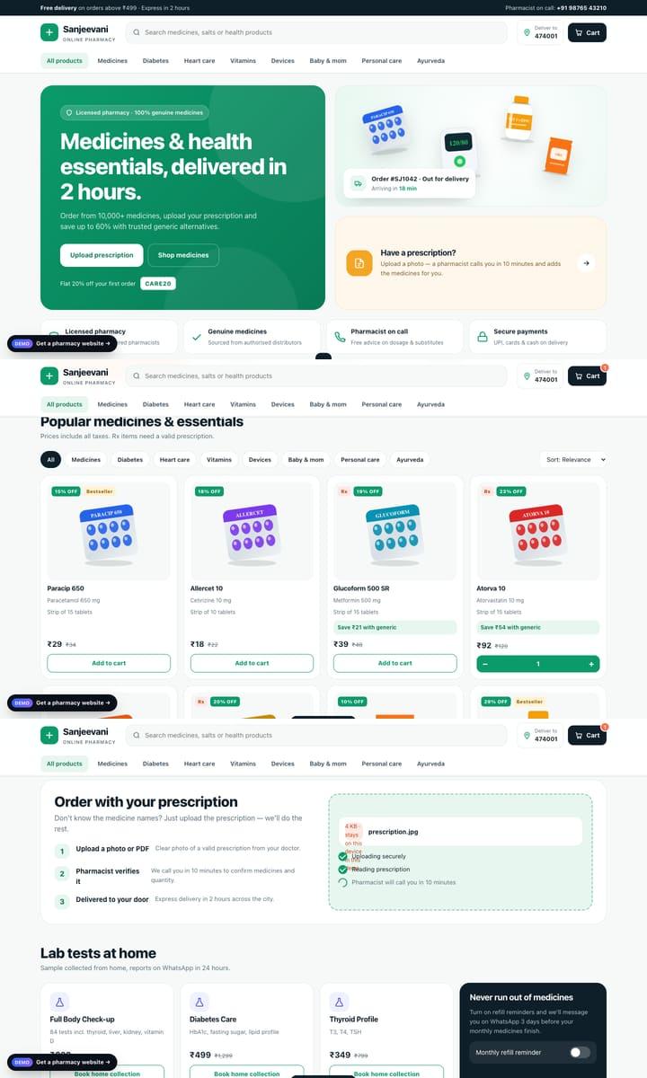 Online Pharmacy website design preview