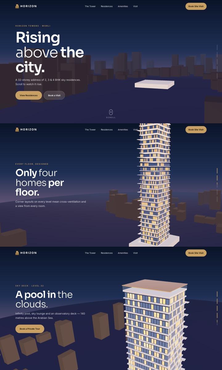 Tower Launch (3D) website design preview