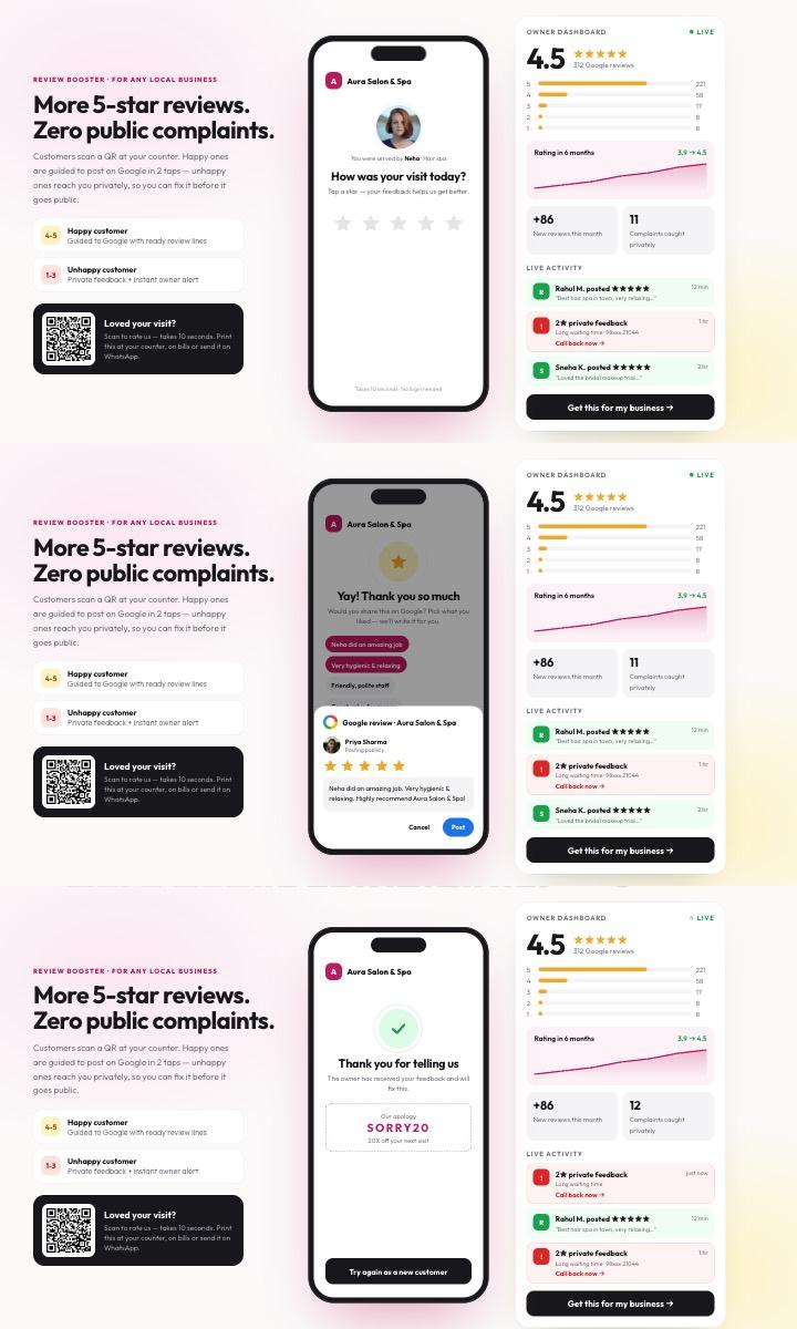 Google Review Booster website design preview