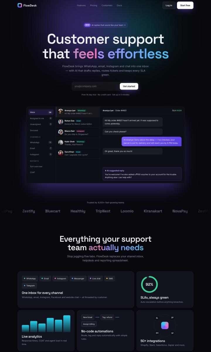 SaaS & Startup website design preview