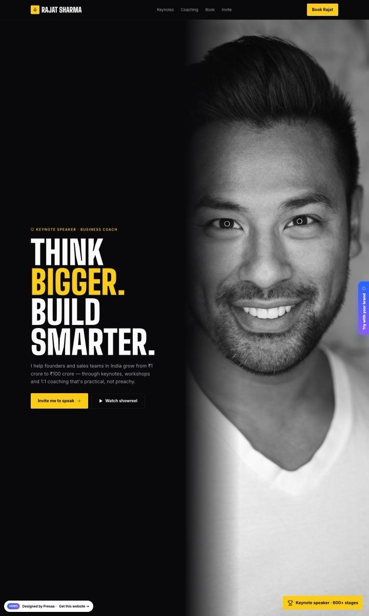 Speaker & Business Coach website design preview