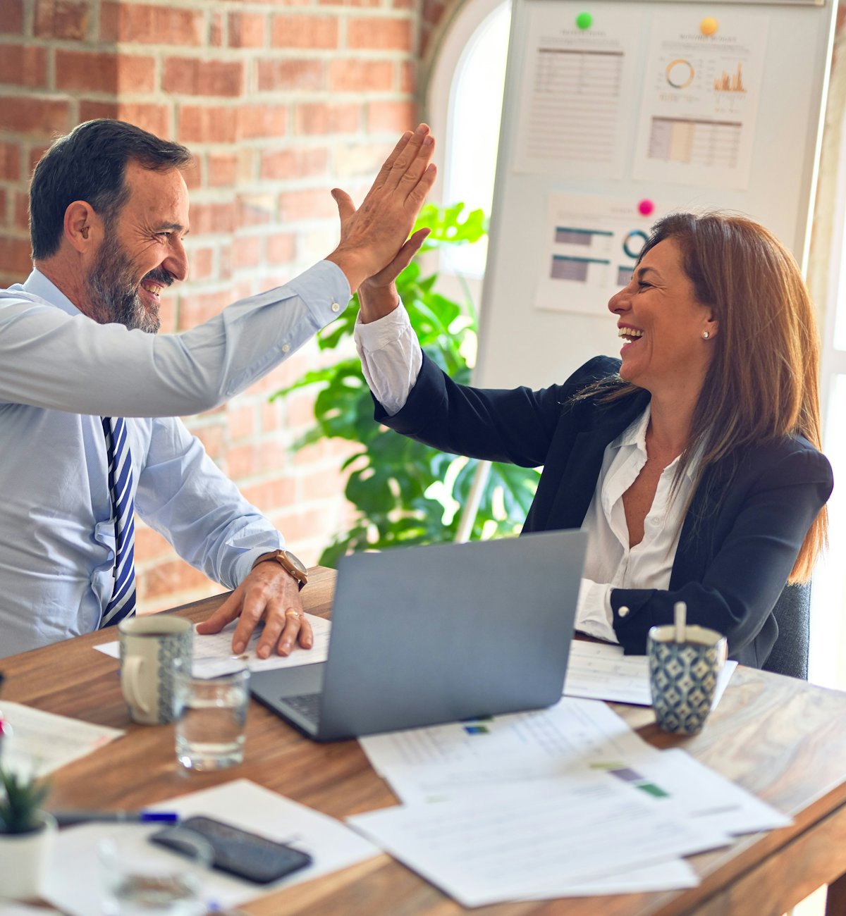 Consultants with a client